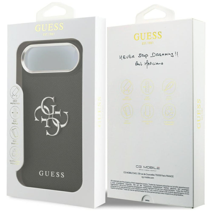 Guess Grained Big 4G Classic Logo case for iPhone 17 Air - black