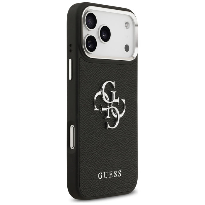 Guess Grained Big 4G Classic Logo case for iPhone 17 Pro Max - black