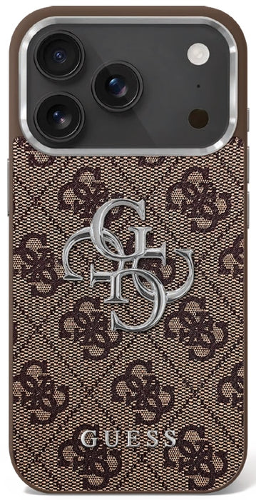 Guess 4G Big 4G Classic Logo case for iPhone 17 - brown and silver