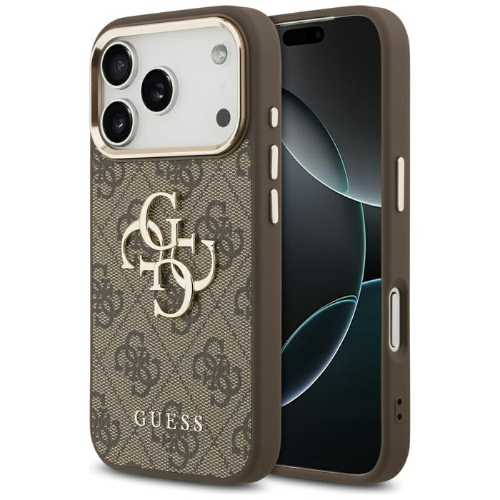 Guess 4G Big 4G Classic Logo Case for iPhone 17 Pro Max - Brown and Gold