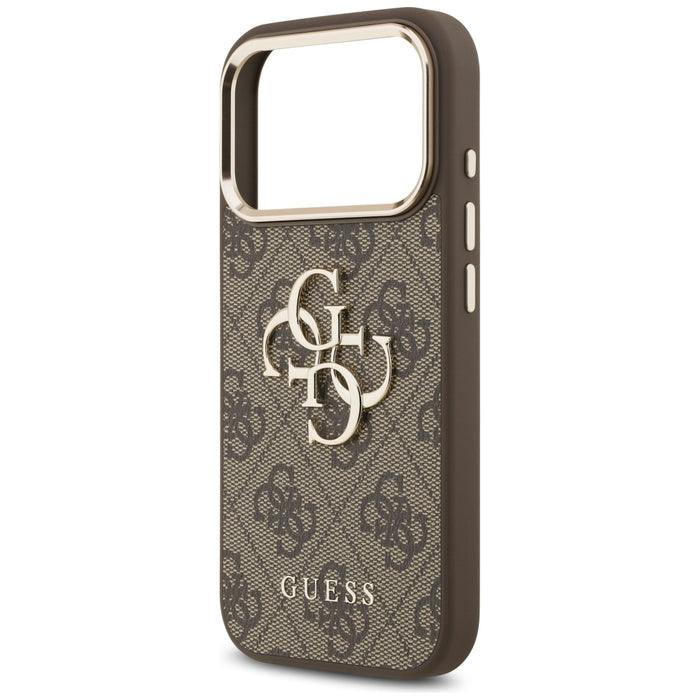 Guess 4G Big 4G Classic Logo Case for iPhone 17 Pro Max - Brown and Gold