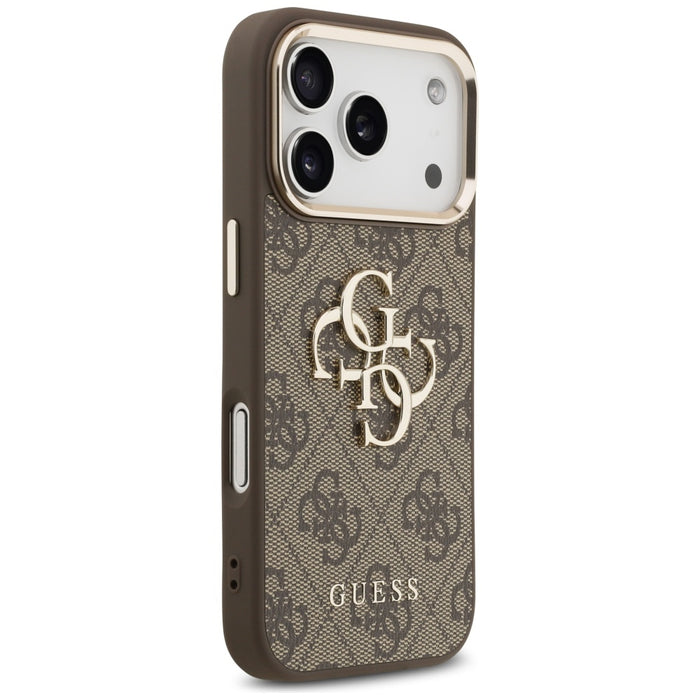 Guess 4G Big 4G Classic Logo Case for iPhone 17 Pro Max - Brown and Gold