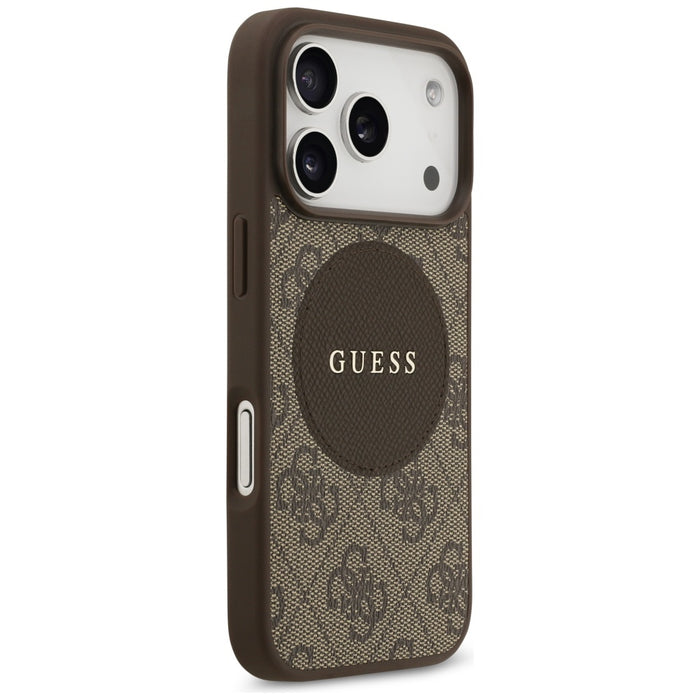 Guess 4G Circle Classic Logo MagSafe case for iPhone 17 Pro - brown