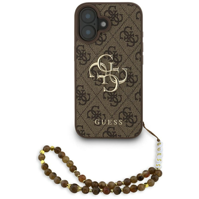 Guess 4G Strap 4G Classic Logo Case for iPhone 16 - Brown