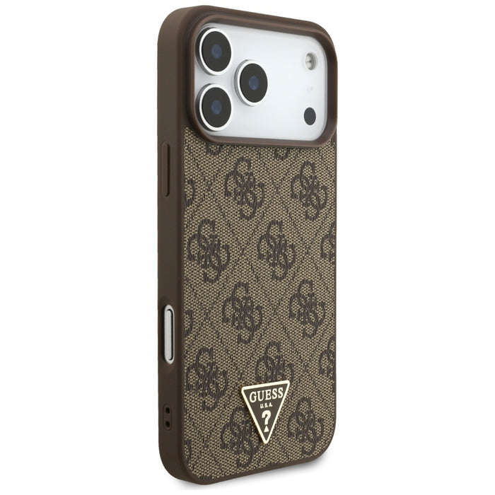 Guess 4G Strap Triangle Logo MagSafe Case for iPhone 17 Pro Max - Brown
