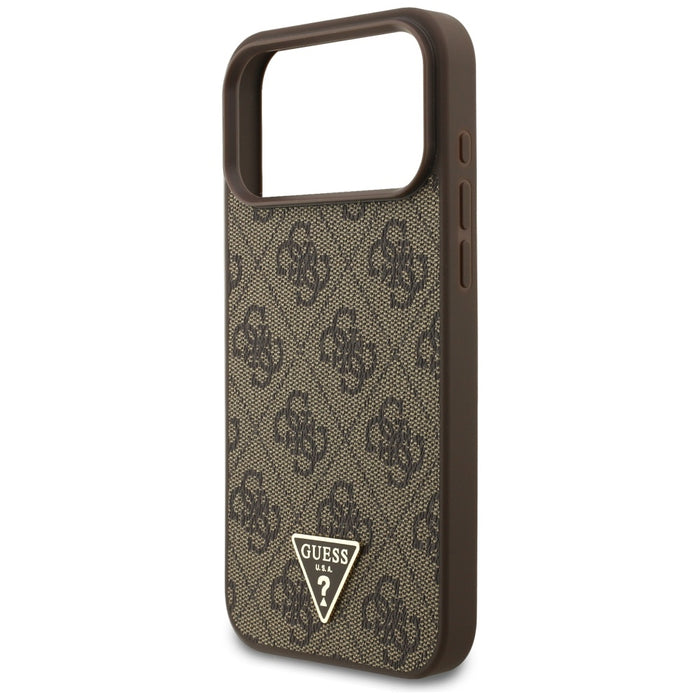 Guess 4G Strap Triangle Logo MagSafe Case for iPhone 17 Pro Max - Brown