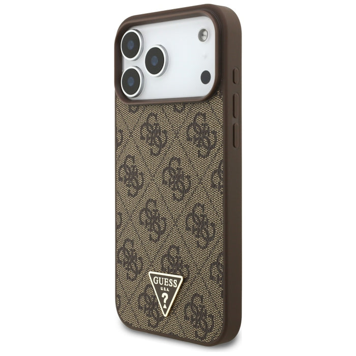 Guess 4G Strap Triangle Logo MagSafe Case for iPhone 17 Pro Max - Brown