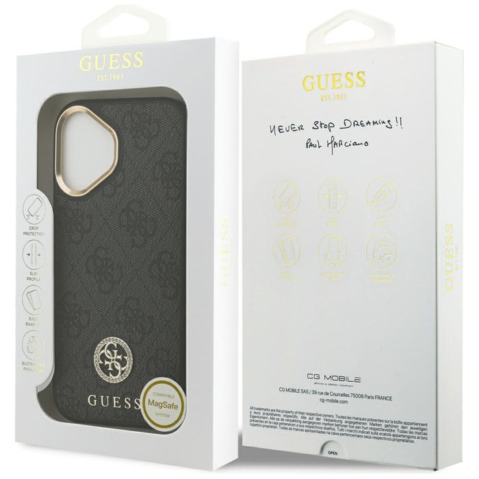 Guess 4G Strass Logo MagSafe case for iPhone 17 - black