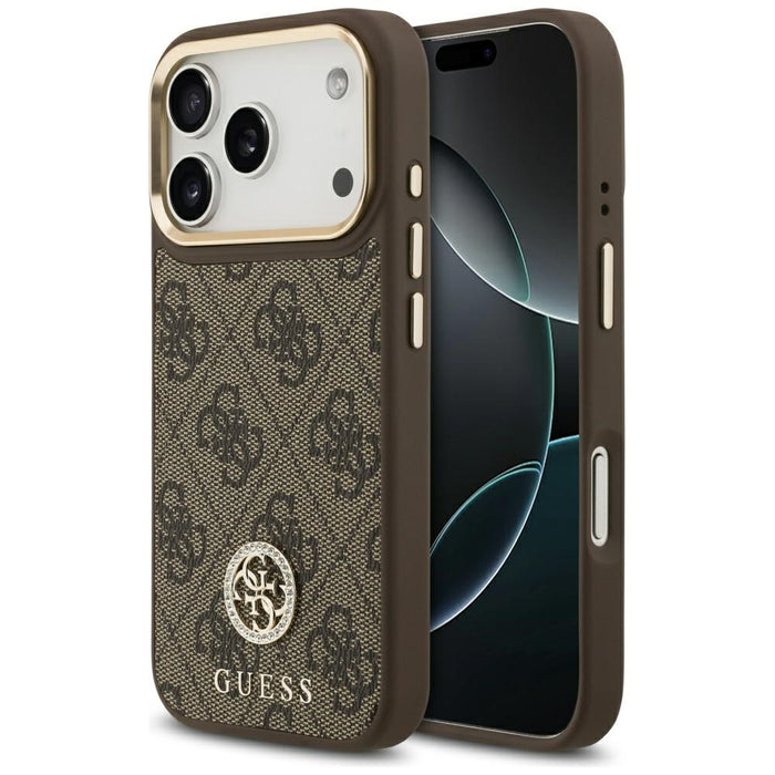 Guess 4G Strass Logo MagSafe case for iPhone 17 Pro - brown
