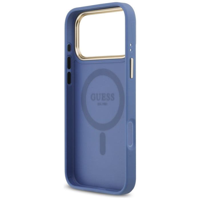 Guess 4G Strass Logo MagSafe Case for iPhone 17 Pro Max - Blue
