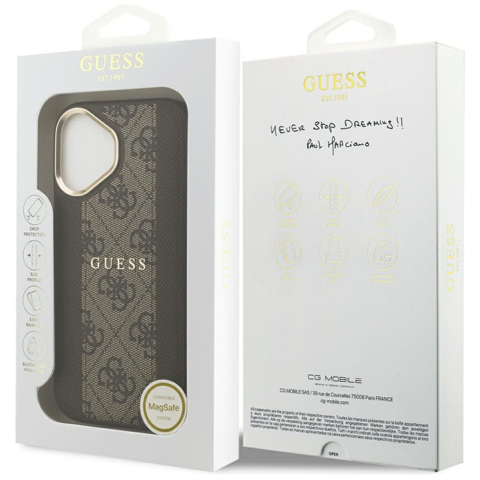 Guess 4G Stripe MagSafe case for iPhone 17 - brown