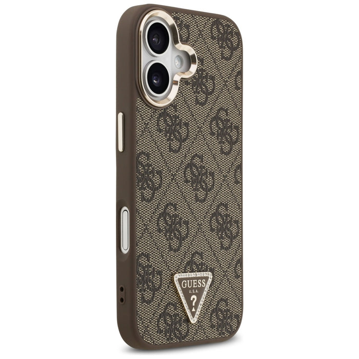 Guess 4G Triangle Logo MagSafe Case for iPhone 17 - Brown and Gold