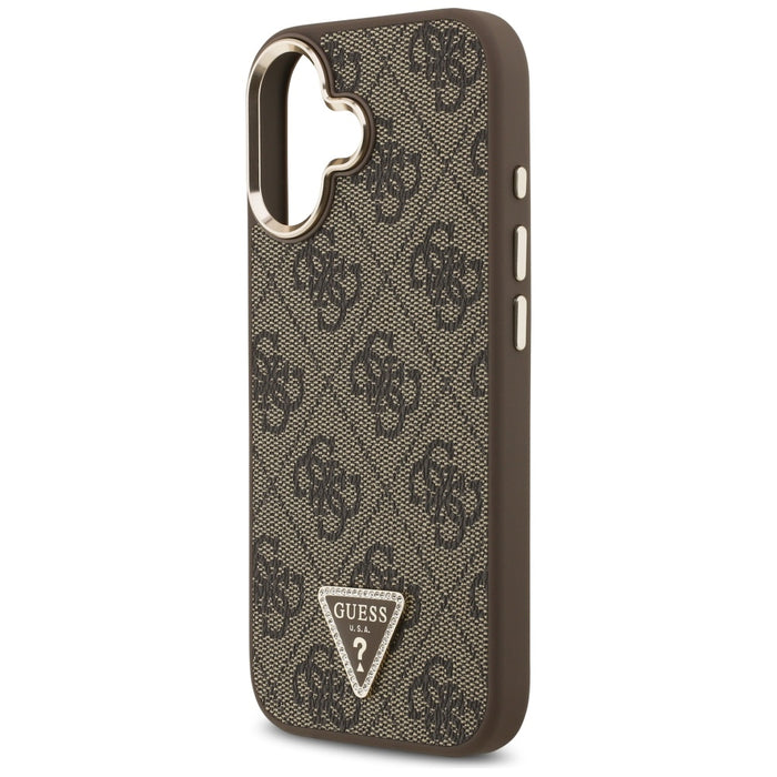 Guess 4G Triangle Logo MagSafe Case for iPhone 17 - Brown and Gold