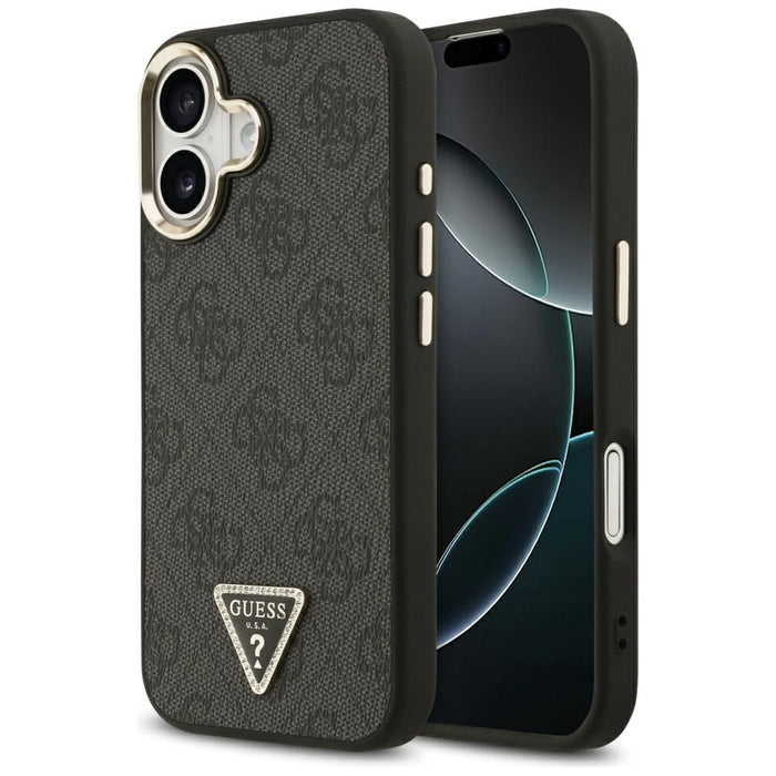 Guess 4G Triangle Logo MagSafe Case for iPhone 17 - Black and Gold