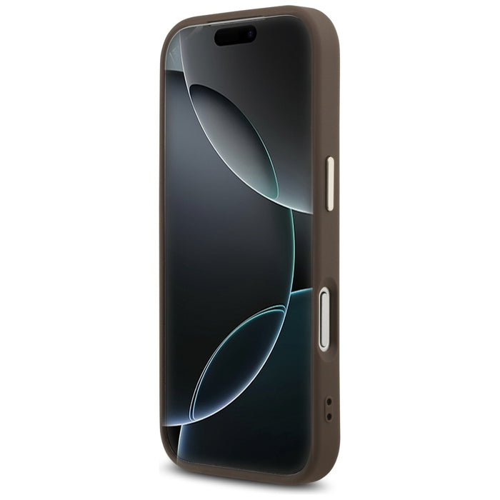 Guess 4G Triangle Logo MagSafe Case for iPhone 17 Pro - Brown and Gold