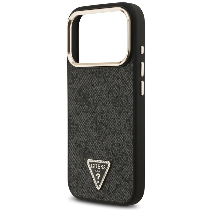 Guess 4G Triangle Logo MagSafe Case for iPhone 17 Pro - Black and Gold