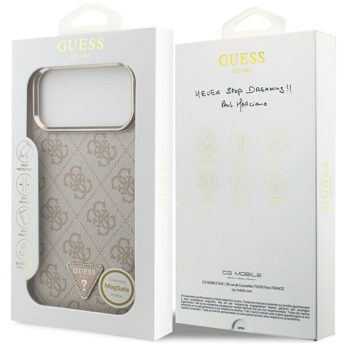 Guess 4G Triangle Logo MagSafe Case for iPhone 17 Pro Max - Rose Gold