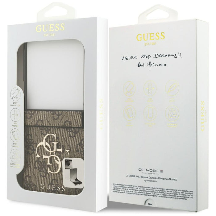 Guess Big 4G Logo Classic Logo Case for Samsung Galaxy Z Flip 7 - Brown