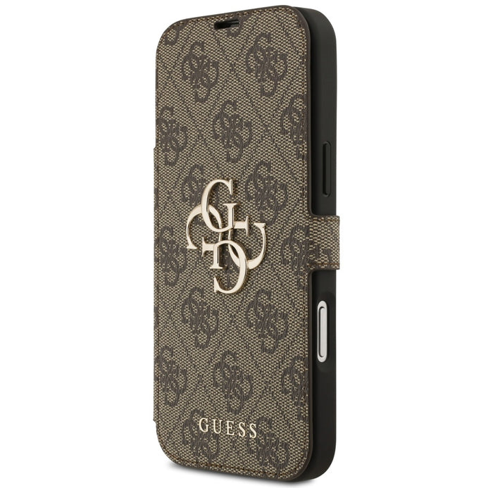 Guess Book 4G Metal Logo Case for iPhone 17 Pro Max - Brown