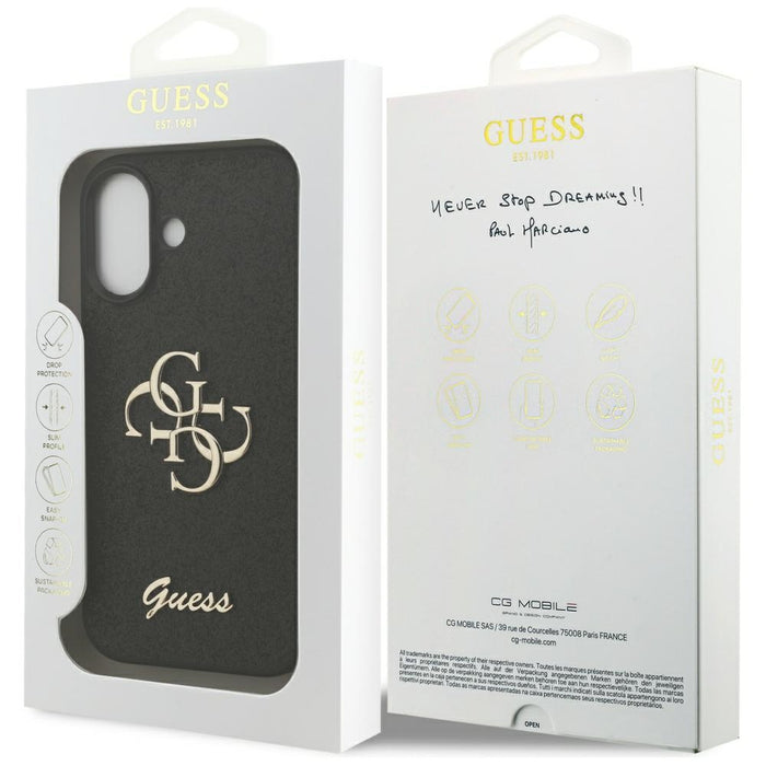 Guess Fixed Glitter Big 4G case for iPhone 17 - black