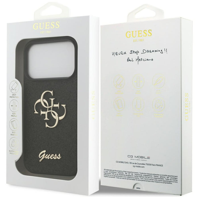 Guess Fixed Glitter Big 4G case for iPhone 17 Pro - black