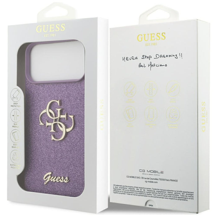 Guess Fixed Glitter Big 4G case for iPhone 17 Pro Max - purple
