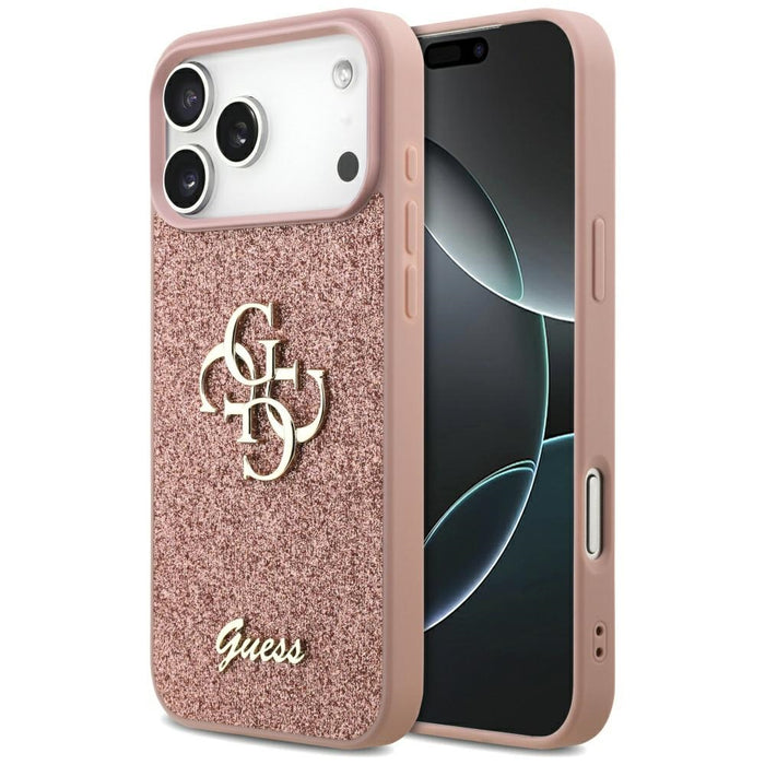Guess Fixed Glitter Big 4G Case for iPhone 17 Pro Max - Pink