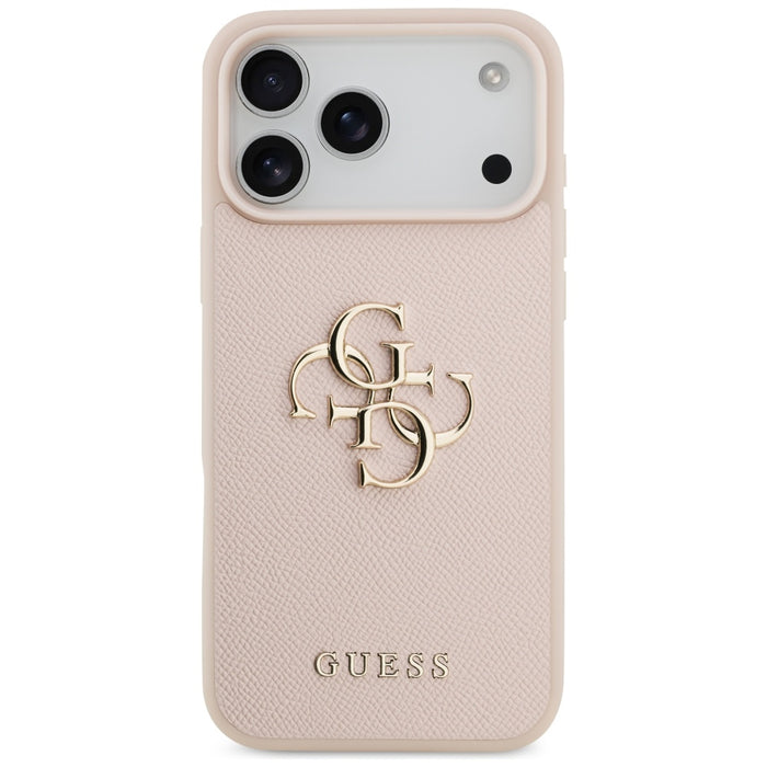 Guess Grained Big 4G &amp; Classic Logo Case for iPhone 17 Pro Max - Pink