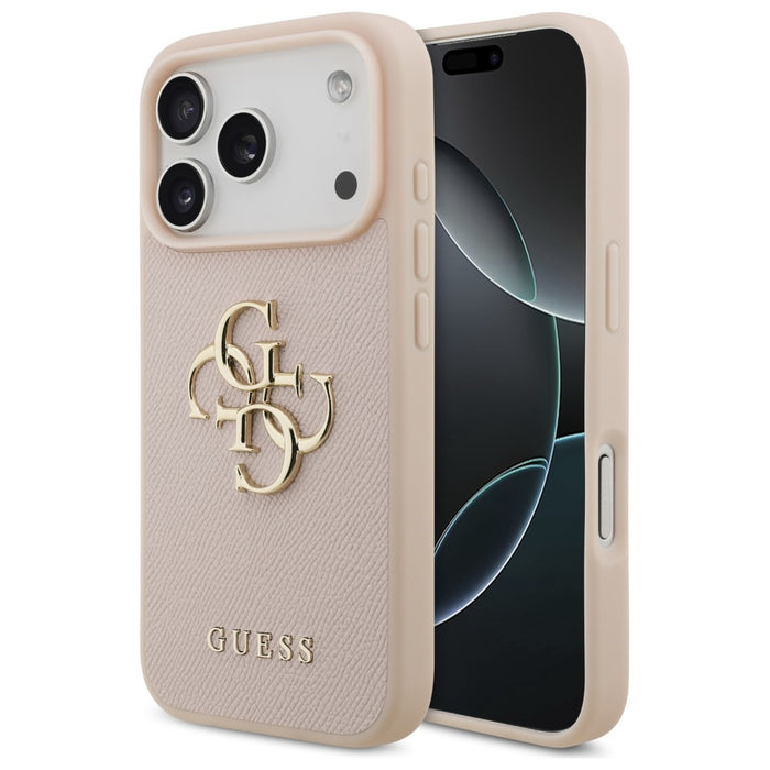 Guess Grained Big 4G &amp; Classic Logo iPhone 17 Pro Case - Pink
