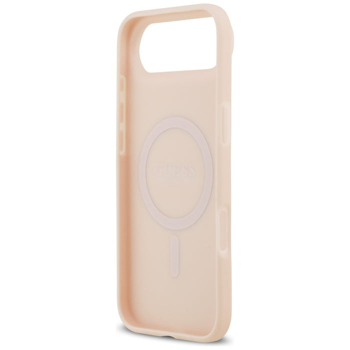 Guess Grained Flowers Classic Logo MagSafe iPhone Air Case - Pink