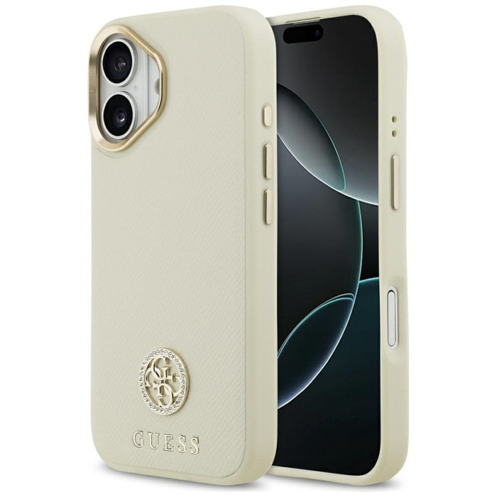 Guess Grained Strass Logo MagSafe case for iPhone 17 - beige