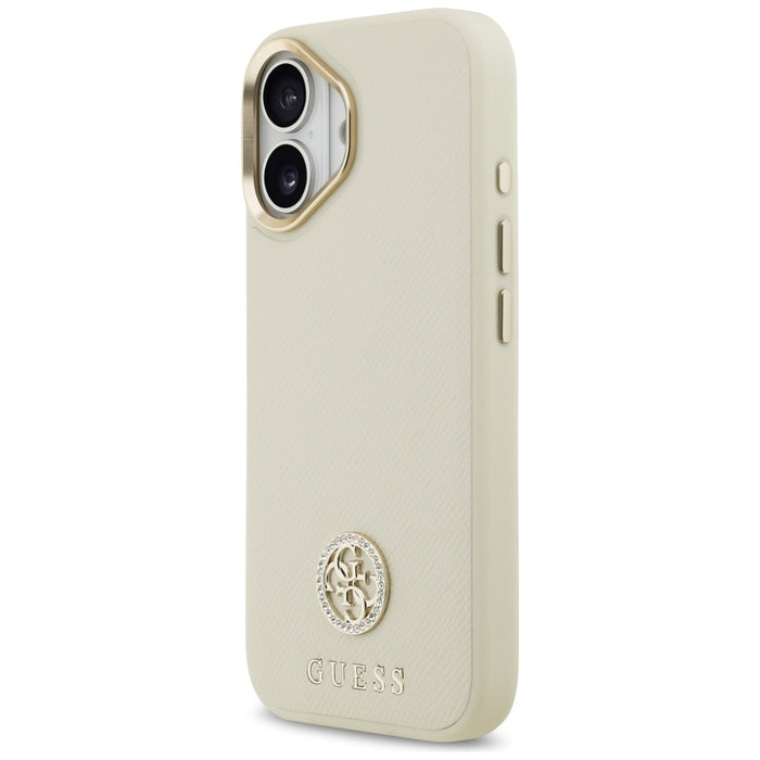 Guess Grained Strass Logo MagSafe case for iPhone 17 - beige