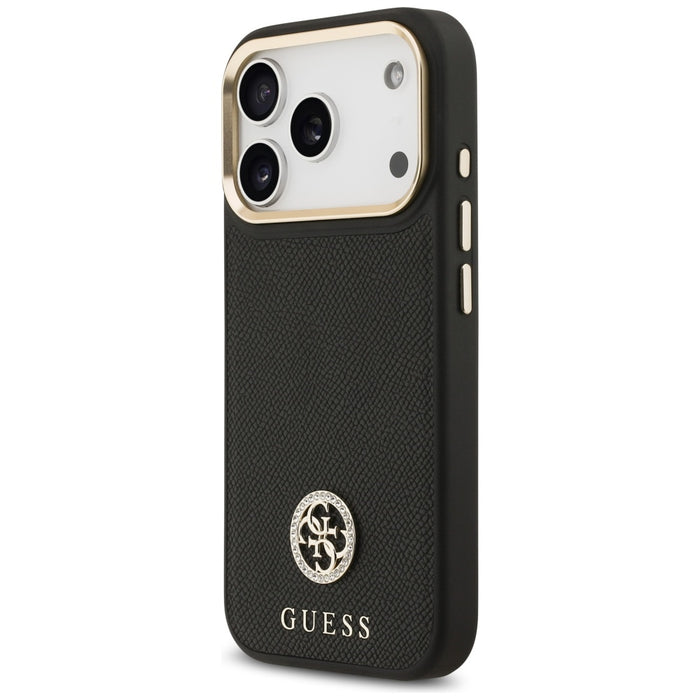 Guess Grained Strass Logo MagSafe case for iPhone 17 Pro - black