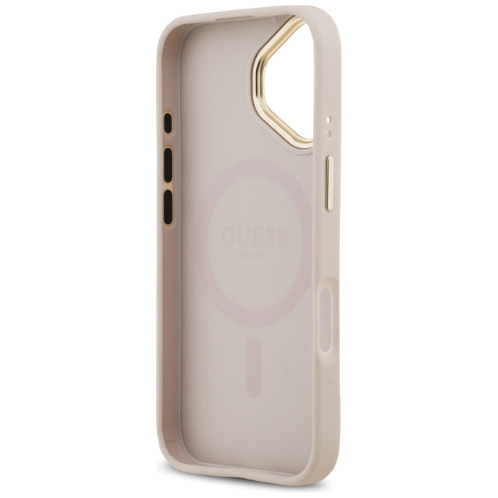 Guess Grained Strass Logo MagSafe case for iPhone 17 - pink