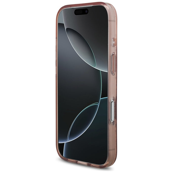 Guess IML Flowers Pearl Strap MagSafe Case for iPhone 17 Pro - Pink