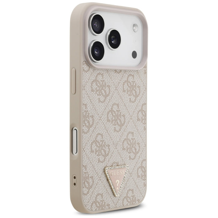 Guess Leather 4G Triangle Strass MagSafe Case for iPhone 17 Pro - Pink