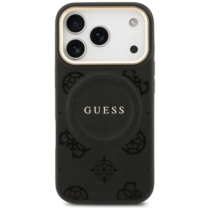 Guess Peony Hot Stamp MagSafe Case for iPhone 17 Pro - Black
