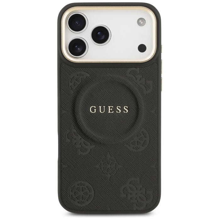 Guess Peony Hot Stamp MagSafe Case for iPhone 17 Pro Max - Black
