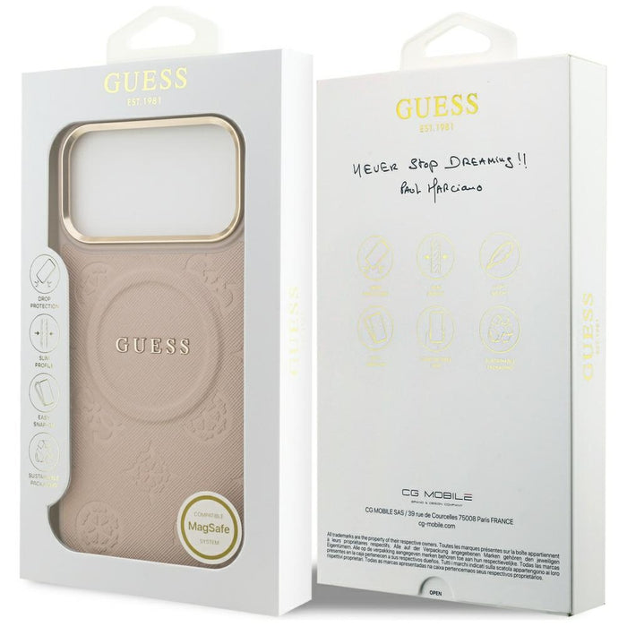 Guess Peony Hot Stamp MagSafe Case for iPhone 17 Pro Max - Pink