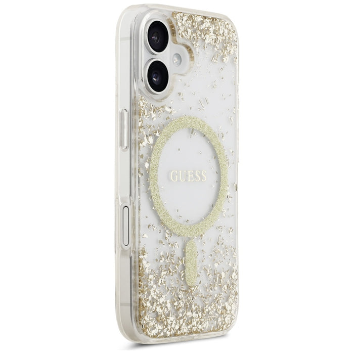 Guess Resin Bottom Glitter MagSafe case for iPhone 17 - gold
