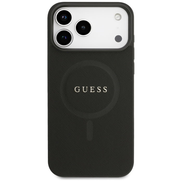 Guess Saffiano Classic Logo MagSafe Case for iPhone 17 Pro Max - Black