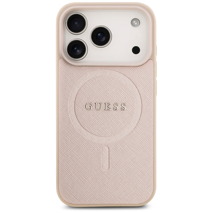 Guess Saffiano Classic Logo MagSafe Case for iPhone 17 Pro - Pink
