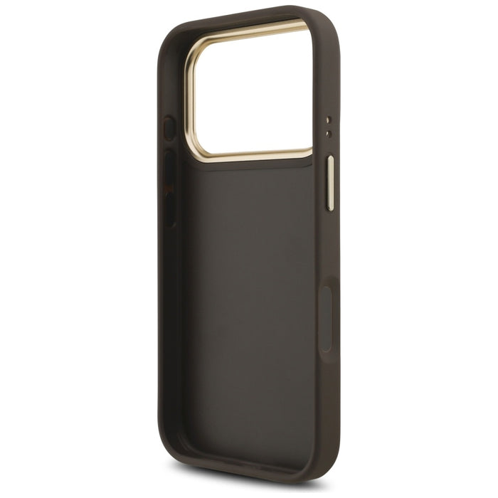 Guess 4G Big 4G Classic Logo Big Strap Metal Buttons Case for iPhone 17 Pro - Brown