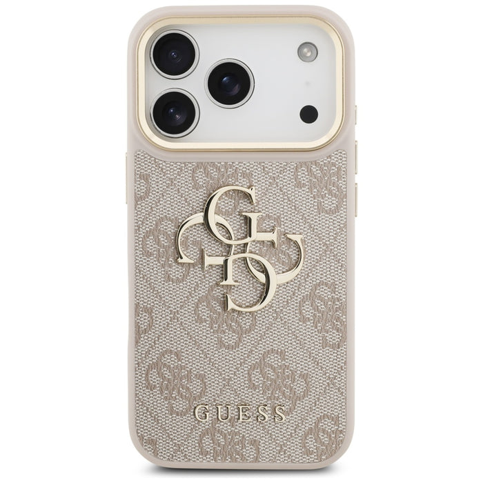 Guess 4G Big 4G Classic Logo Big Strap Metal Buttons Case for iPhone 17 Pro - Pink