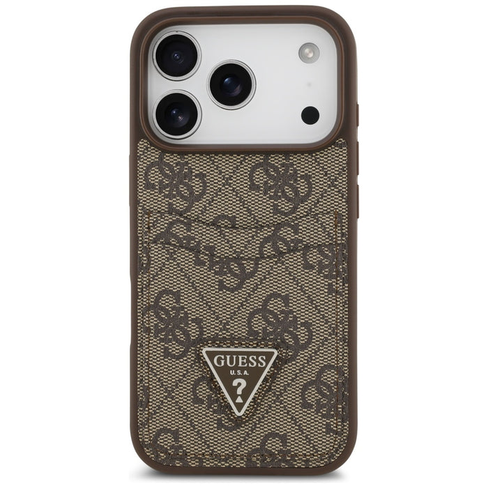Guess 4G Nauble Card Triangle Case for iPhone 17 Pro - Brown