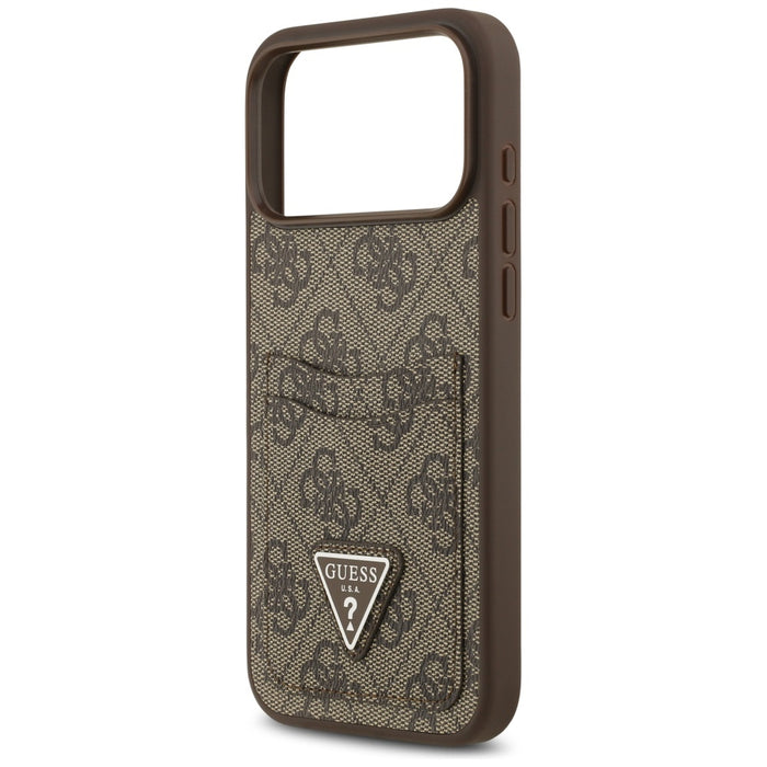 Guess 4G Nauble Card Triangle Case for iPhone 17 Pro Max - Brown