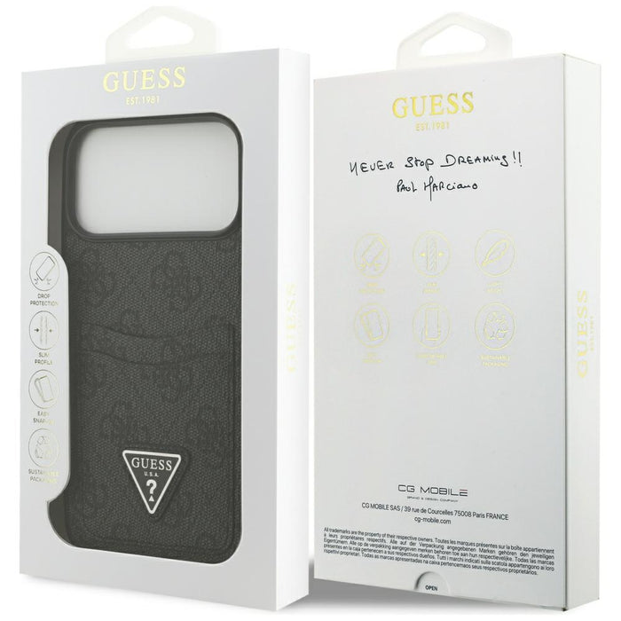 Guess 4G nauble Card Triangle case for iPhone 17 Pro Max - black