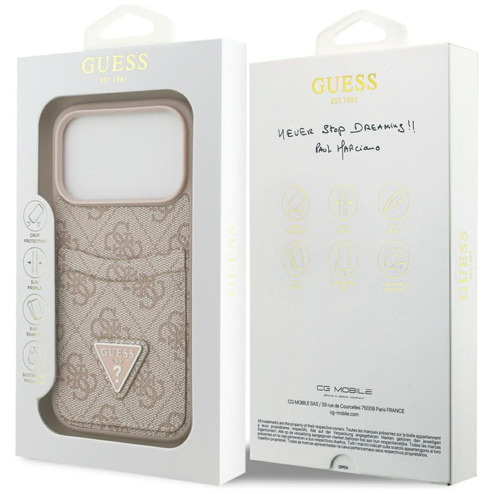 Guess 4G Nauble Card Triangle Case for iPhone 17 Pro - Pink