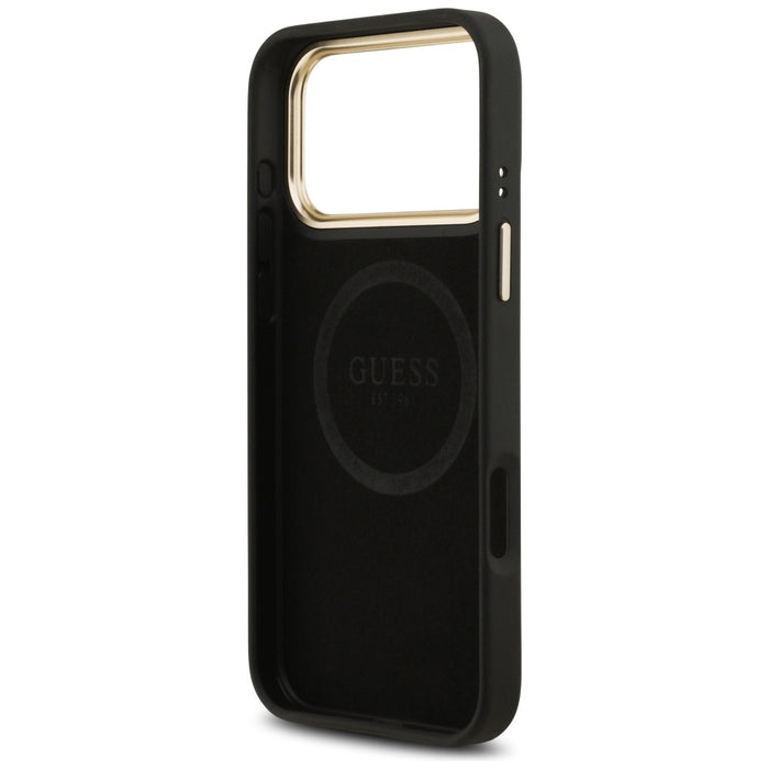 Guess 4G Logo Plate MagSafe Case for iPhone 17 Pro Max - Black