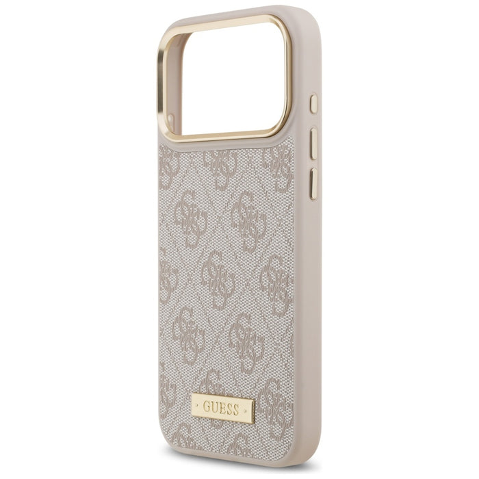 Guess 4G Logo Plate MagSafe Case for iPhone 17 Pro Max - Pink